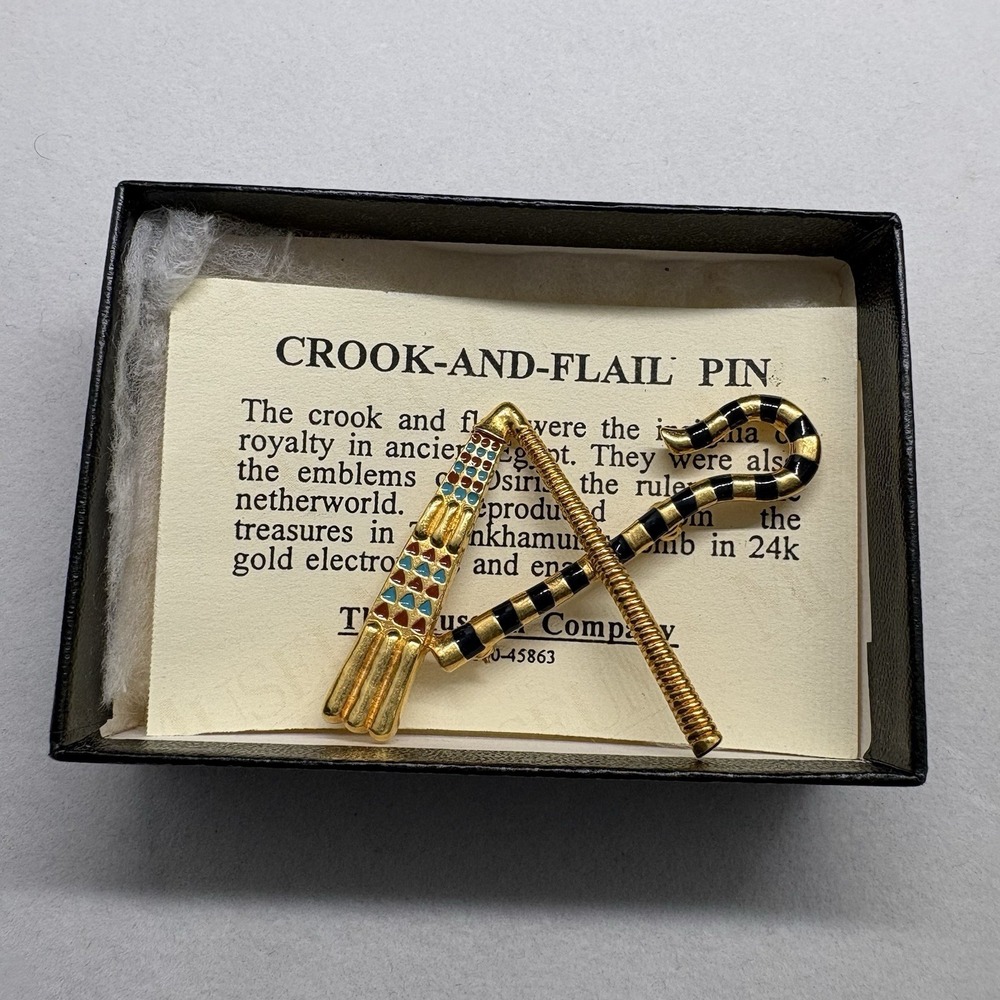 Egyptian Crook & Flail PIN MMA 1976 Museum of Modern Art King Tut In‎ Box